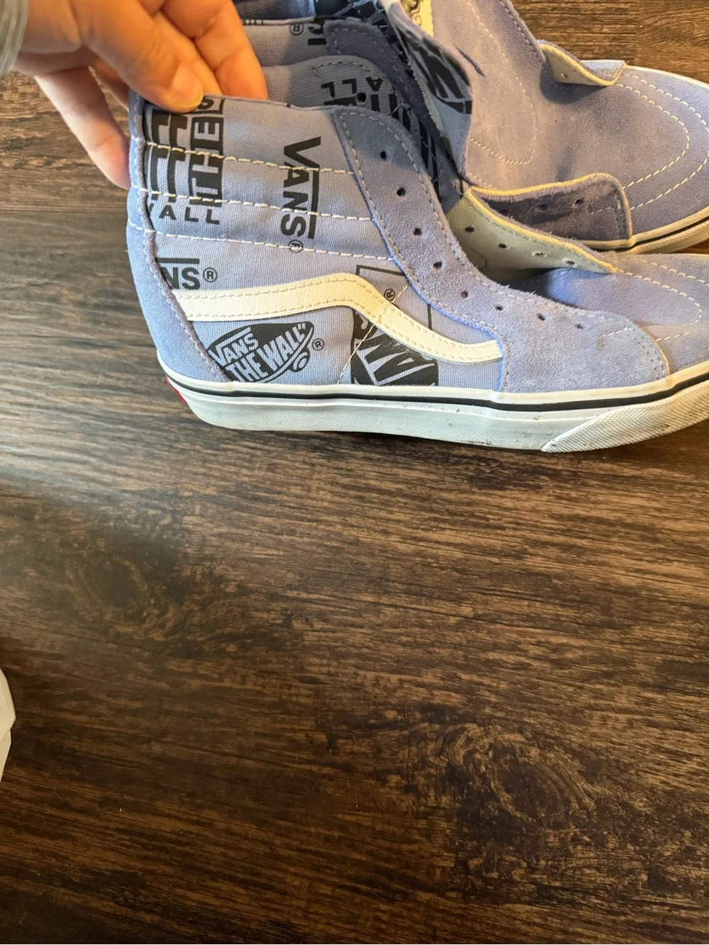 Vans Kids Slip-On Sneakers in Light Blue with Graphic Lining